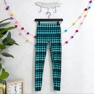 K-DEER Teal and Black Polka Dot Leggings